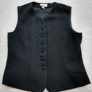 VTg.Talbot Black Wool Lined Button front Vest SZ 8